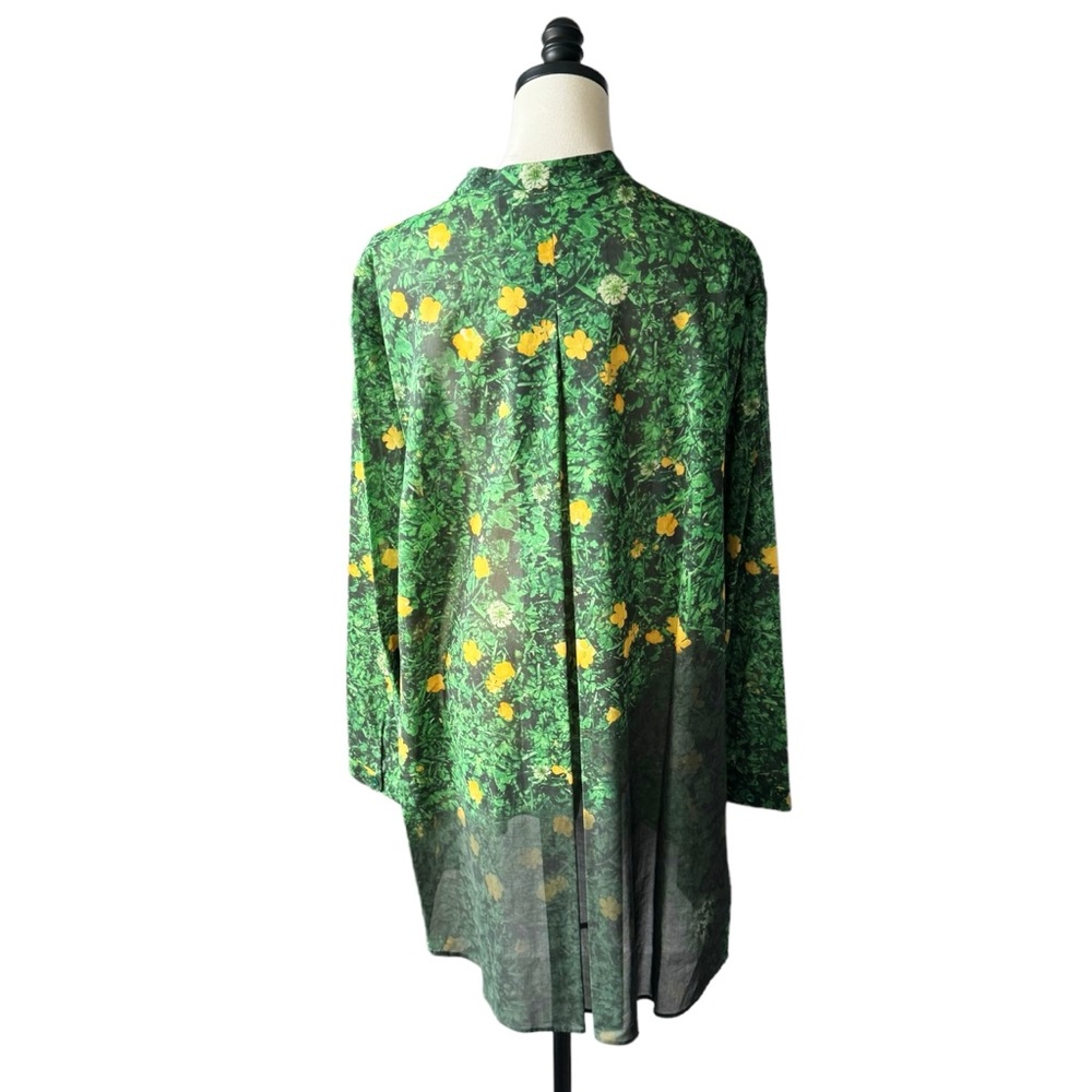 Akris Buttercup Voile Floral Print Tunic Button Down | 12 NWT - Picture 5 of 13